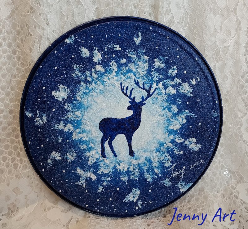 【鹿】系列 16cm - 海報/掛畫/掛布 - 其他材質 藍色