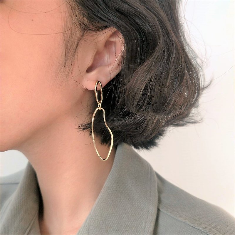 │Simple│Ballet Waltz • Earrings • Clip-On • 14kgf • 14k Gold - Earrings & Clip-ons - Other Metals 
