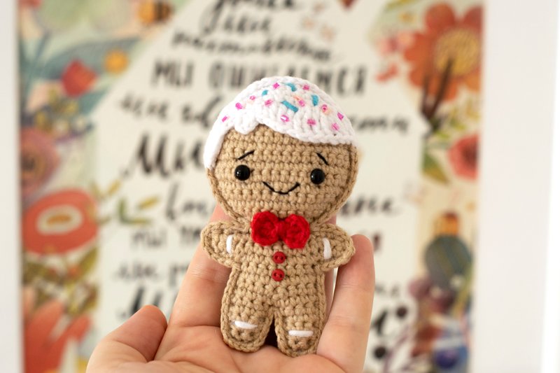 Gingerbread man boy, Christmas gift, winter decor, Christmas ornament, 新年 礼物 - Stuffed Dolls & Figurines - Cotton & Hemp Red