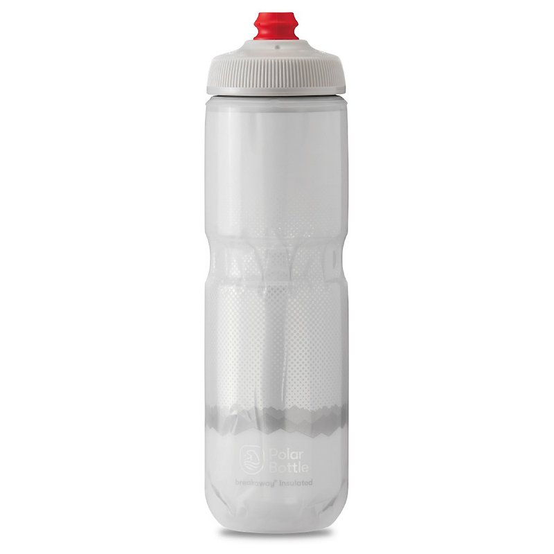 Polar Bottle 24oz Double-layer Cold Insulation Jet Kettle Ridge White- Silver - อุปกรณ์เสริมกีฬา - พลาสติก สีเงิน