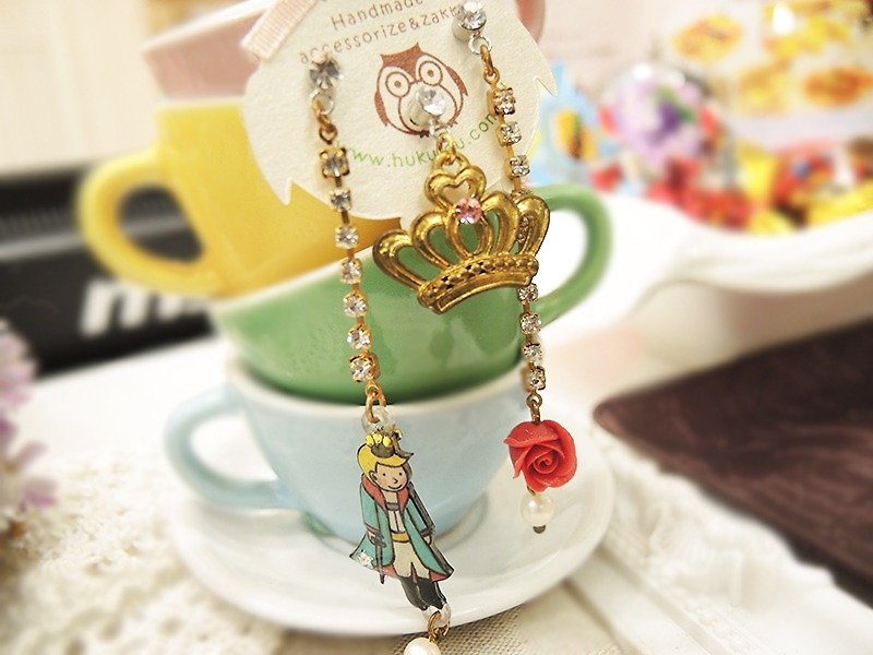 §HUKUROU§ Little Prince Star Diamond Earrings - Earrings & Clip-ons - Plastic 