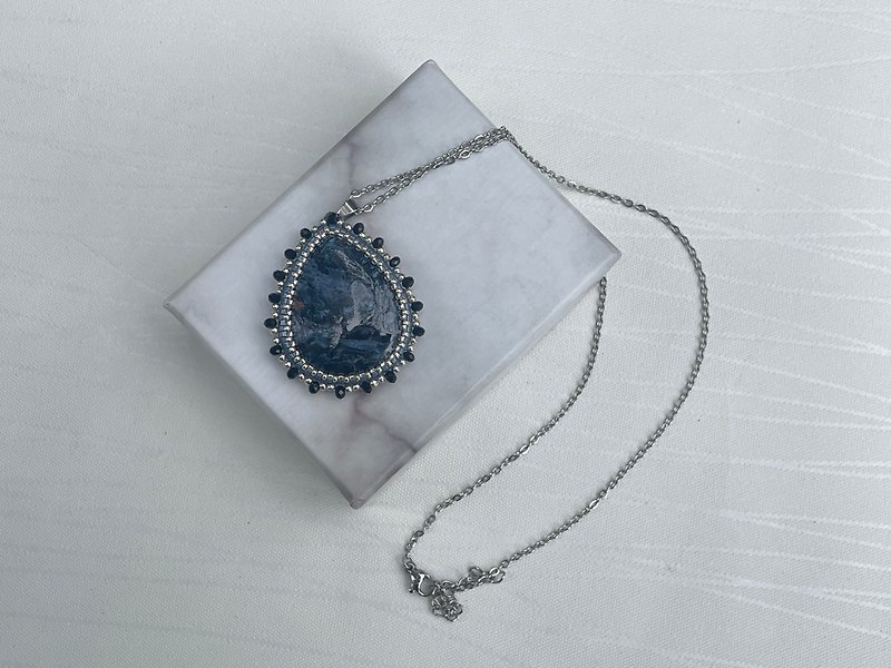 Stone Peterstone Beaded Necklace - Necklaces - Semi-Precious Stones Blue
