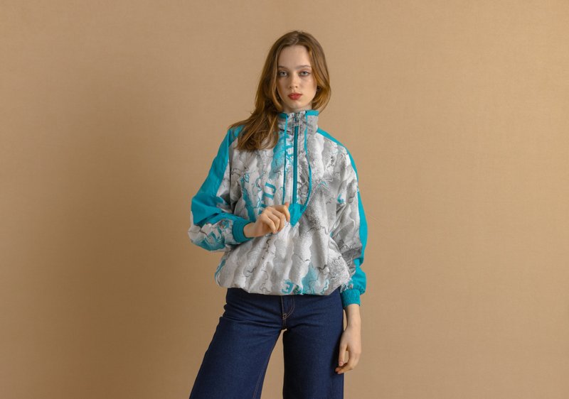 TRIUMPH Lined Shell 1/4 Zip Anorack Jacket Multicolor Sportswear Jacket 7457 - 女大衣/外套 - 棉．麻 藍色