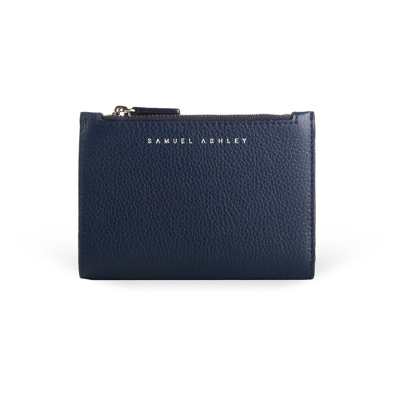 【SALE】Mavis Bi-fold Leather Wallet  - Deep - กระเป๋าสตางค์ - หนังแท้ สีน้ำเงิน
