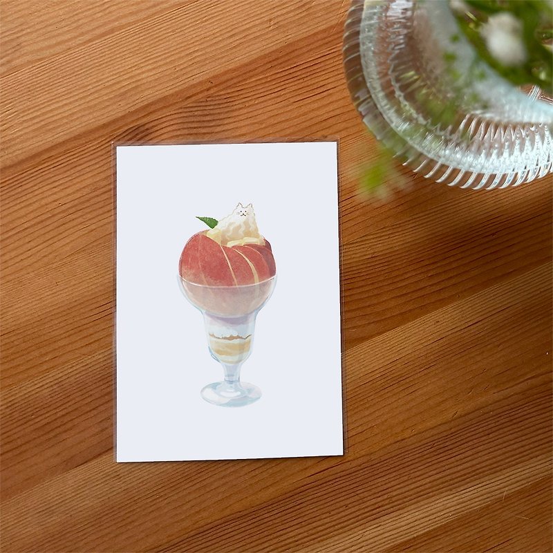 Peach Parfait Postcard - การ์ด/โปสการ์ด - กระดาษ สึชมพู