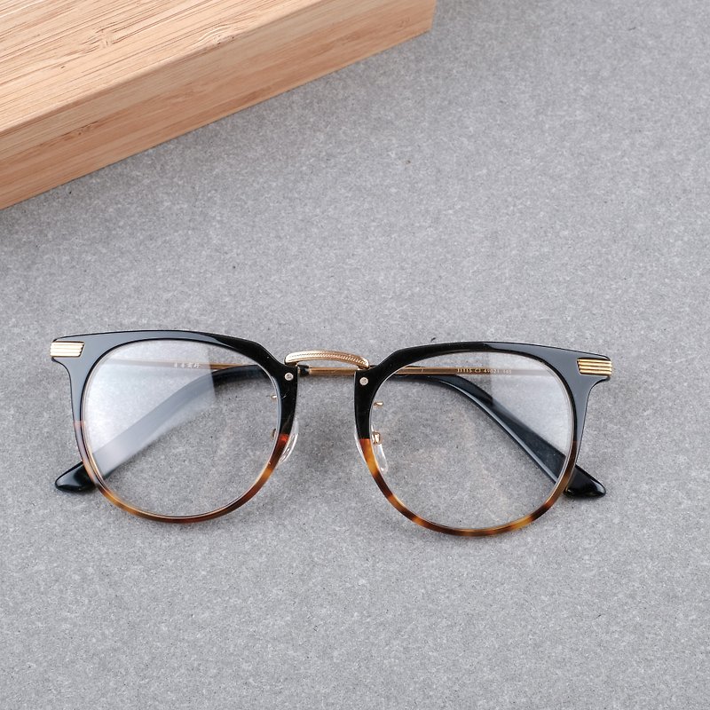 [welfare products] Japan's gradient gold frame round frame titanium gradient - Glasses & Frames - Other Materials 