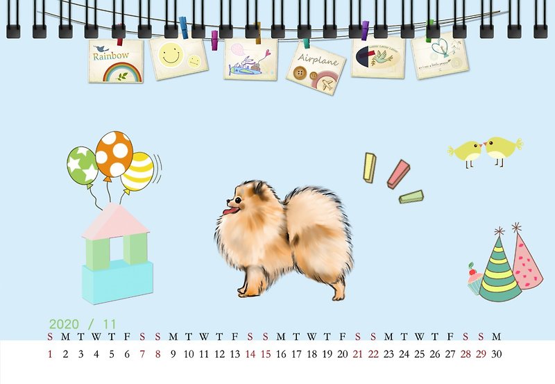 2020桌曆-萌犬戰隊-貴賓/松鼠博美/吉娃娃 三角桌曆(聖誕新年禮