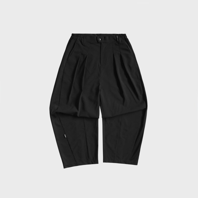 DYCTEAM - See-through Splicing balloon pants (black) - 男長褲/休閒褲 - 其他材質 黑色