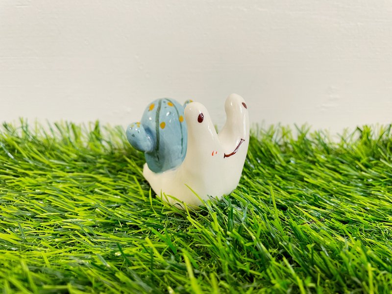 小蝸牛仙人掌筷架 - 筷子/筷架 - 陶 多色