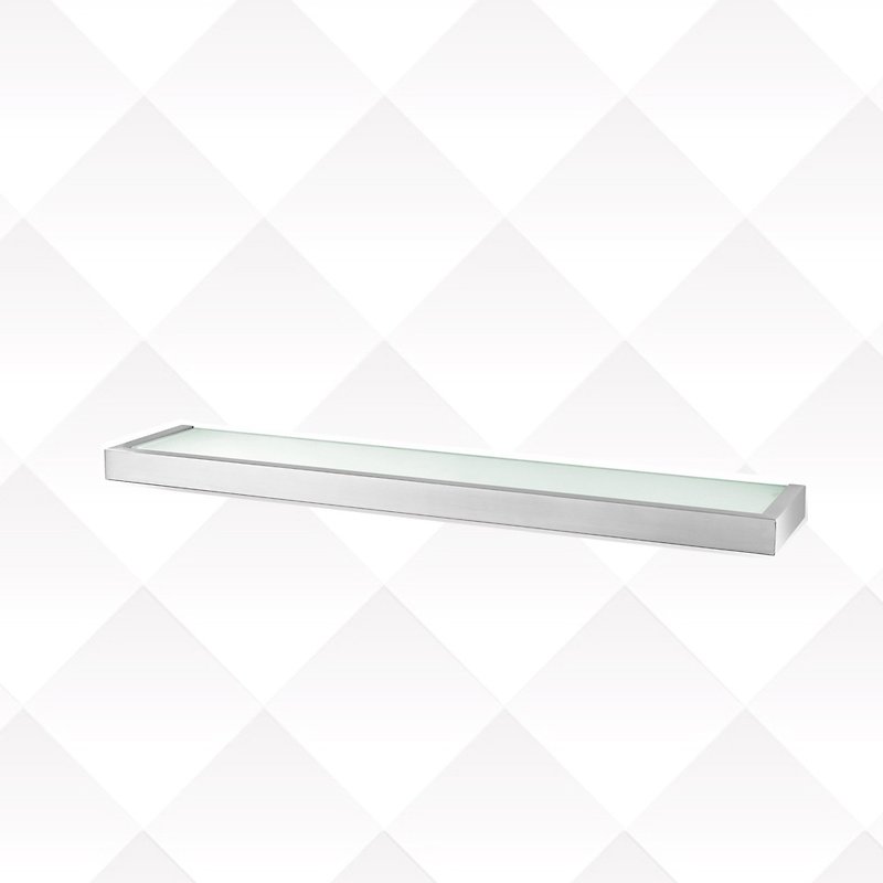 ZACK-Glass Platform Shelf-Brushed - Bathroom Supplies - Stainless Steel Gray