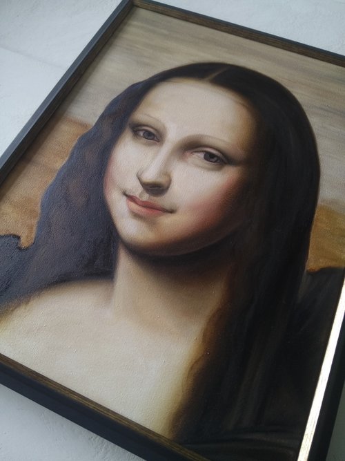 モナリザの断片の肖像画の手描きのコピーレオナルドダヴィンチ