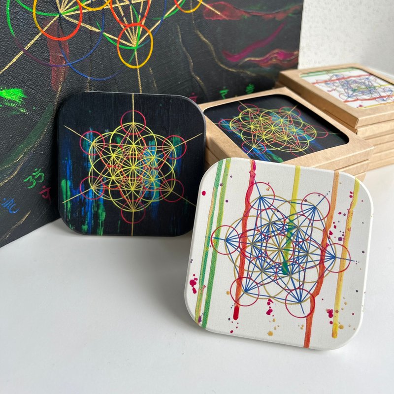 The Connection of Life (Metatrons Cube) - Items for Display - Pottery Multicolor