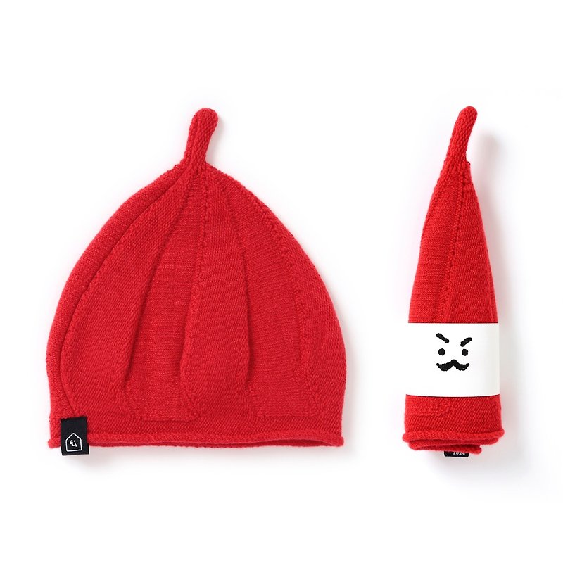 Little cute. Premium cashmere cap / big red / adult models - Hats & Caps - Wool 