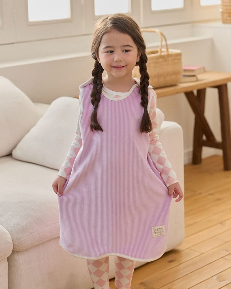 暮紫純淨舒棉-【長版】森絨背心童裝-K608S - 男/女童裝 - 棉．麻 粉紅色