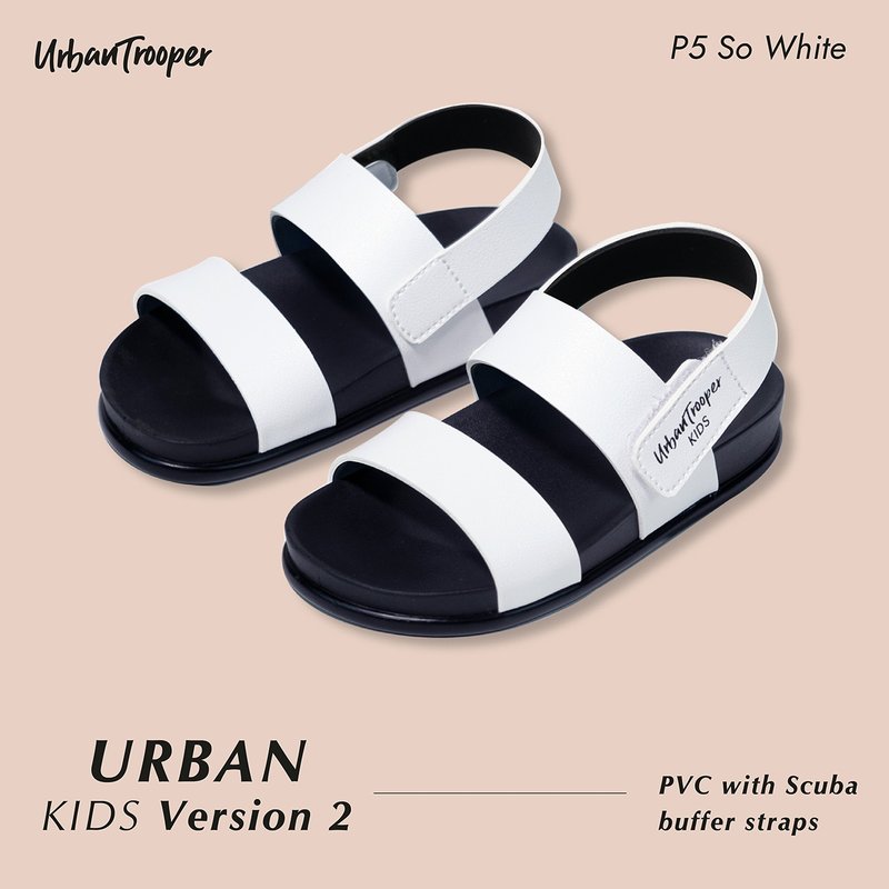 Urban Kids V.2 ( So White ) - Slippers - Genuine Leather White