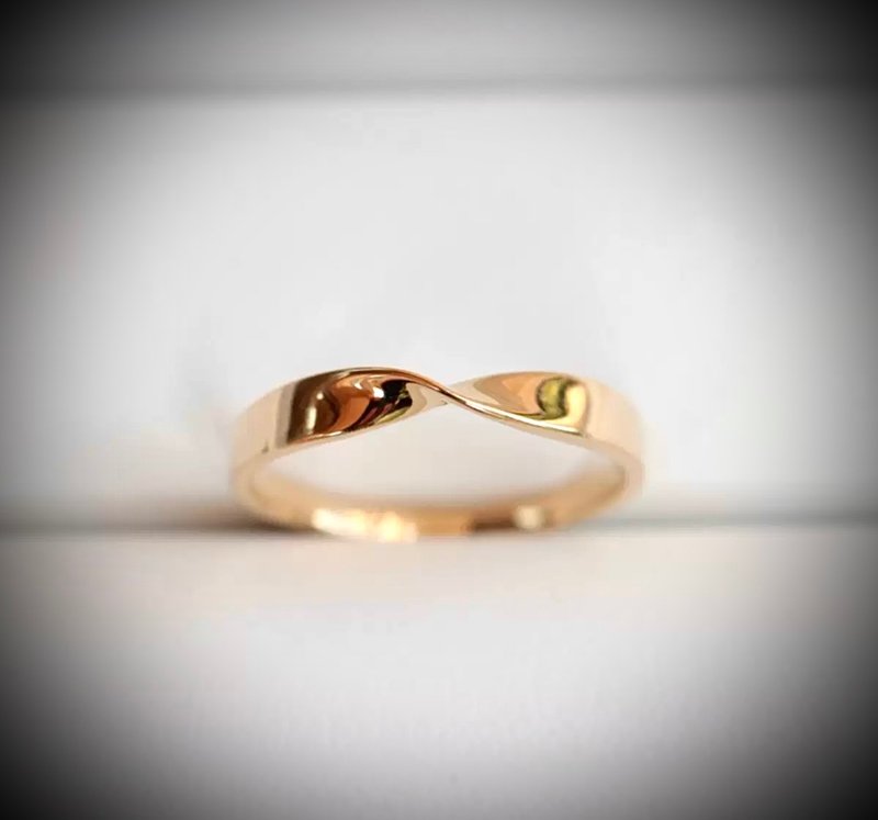 C&W 14k gold-filled thick twisted polished metal texture fashionable simple ring ring - General Rings - Precious Metals Gold