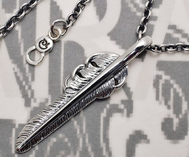 KAZEKIRI FEATHER SV PENDANT / Wind-cut feather Silver pendant ...