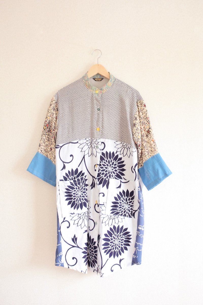 Various Kimono &amp; Yukata combined Long Shirt Dress
