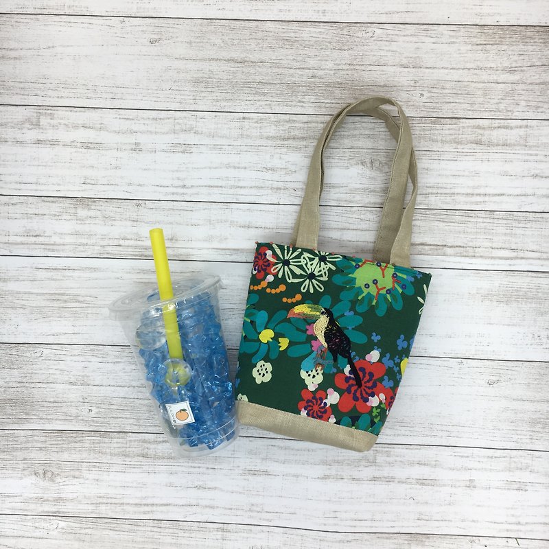 Cafe bag Sanshoku Kim Neo Toucan - Handbags & Totes - Cotton & Hemp Multicolor
