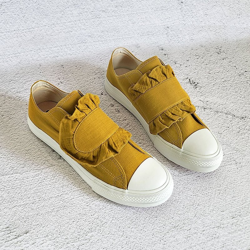 Lotus Leaf Casual Shoes Canvas Shoes - Mustard Yellow Characteristic Women's Shoes - Women's Casual Shoes - Cotton & Hemp Yellow