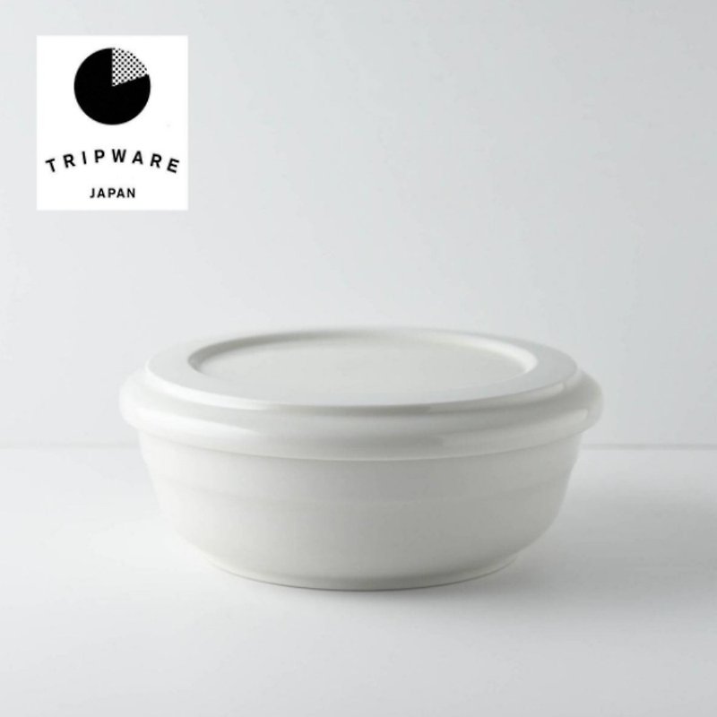 【Trip Ware Japan】Bowl with Lid (Made in Japan)(Mino Ware)(White) - Plates & Trays - Pottery 