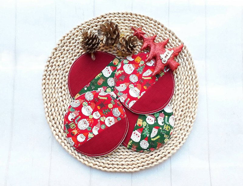 [QQ stitching coasters] 4 into - Christmas limited edition - Coasters - Cotton & Hemp Red
