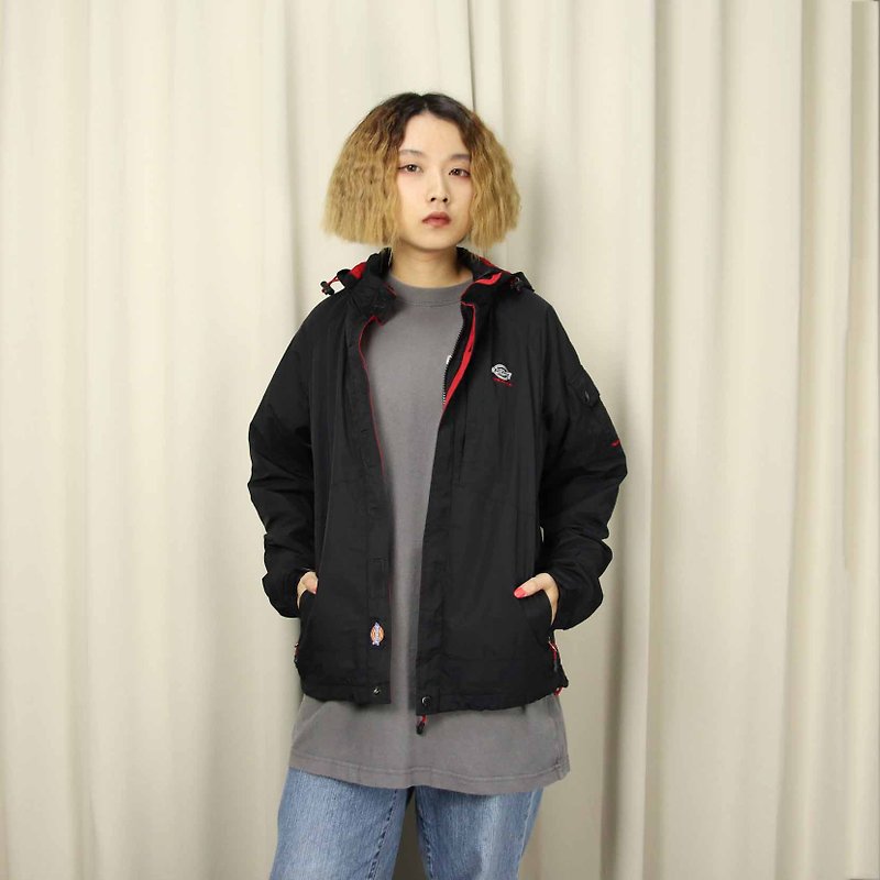 Tsubasa.Y ancient house A14Dickies hooded windbreaker jacket, jacket windproof and lightweight - Women's Blazers & Trench Coats - Nylon Red