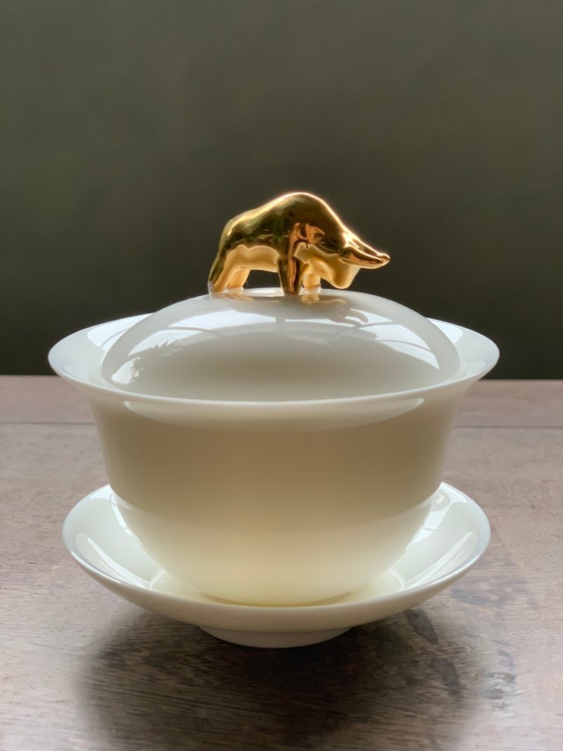 金牛報喜7g蓋杯 - 茶具/茶杯 - 瓷 