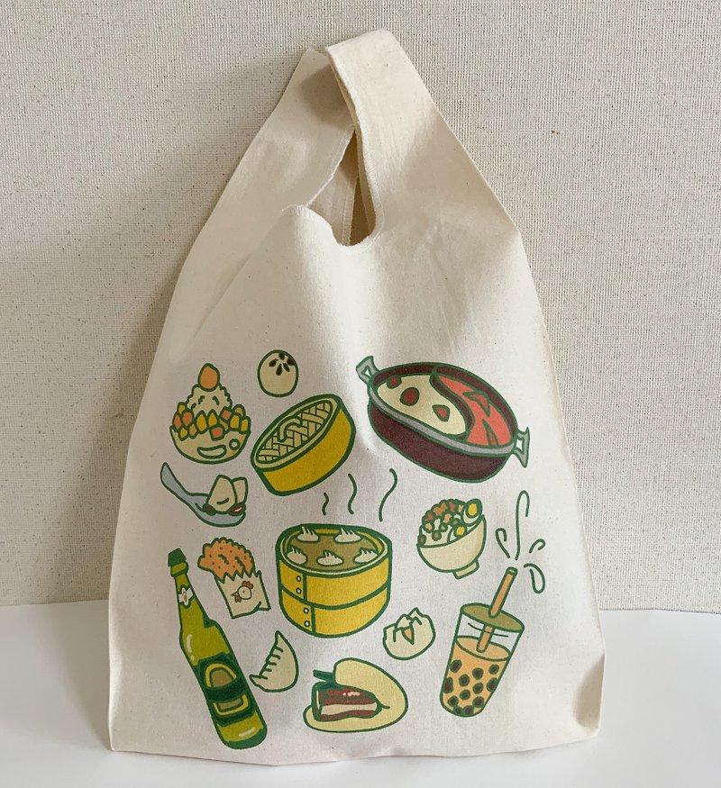 [Taiwanese Gourmet Pattern] Cotton Eco Bag - Other - Cotton & Hemp 
