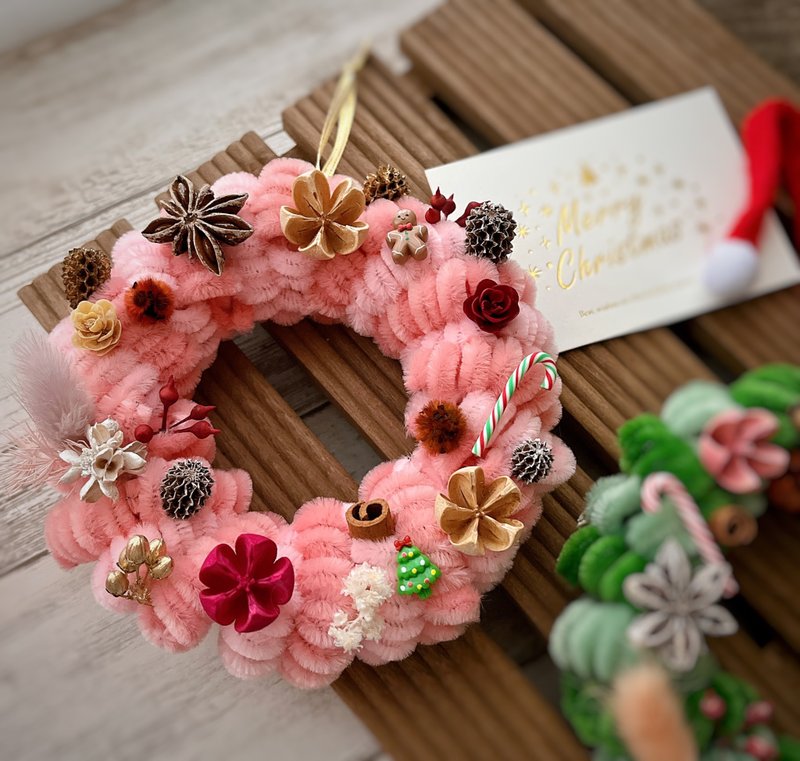 新北【一人成團】手作乾燥花體驗課程 聖誕雪絨花圈 - 植栽/花藝 - 植物．花 