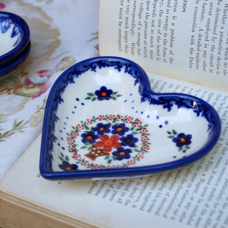Polish hand painted little love Singles - Small Plates & Saucers - Porcelain 