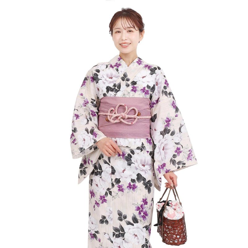 日本 和服 浴衣 女性 浴衣 腰封 2件組 S/F Size x14S/F-27 - 其他 - 棉．麻 粉紅色