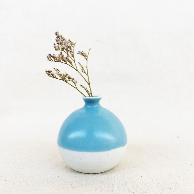 ミニハンドメイドセラミックの花 - スカイブルー - 観葉植物 - 陶器 ブルー