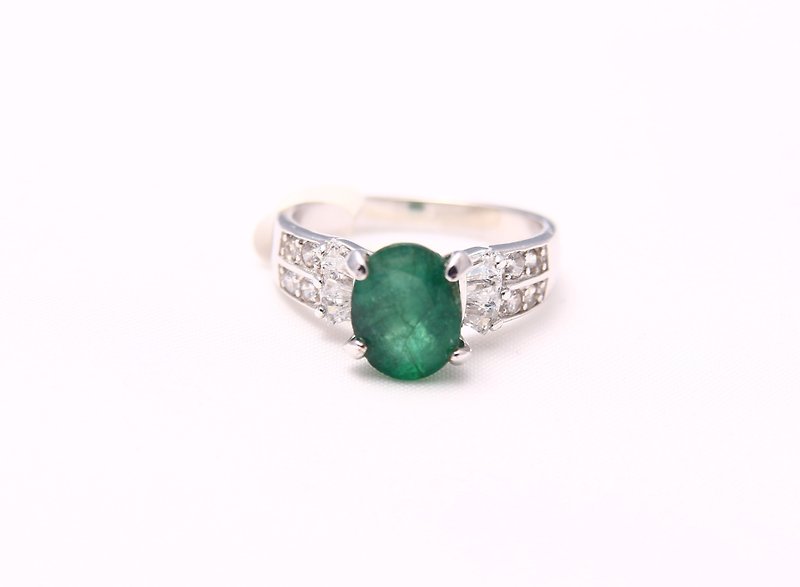 【僅此一枚】天然祖母綠戒指 / Sterling Silver Ring / Emerald Ring / #01 - 戒指 - 寶石 綠色