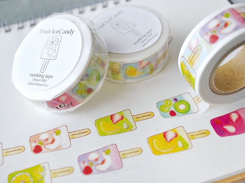 Fruit IceCandy masking tape - Washi Tape - Paper Multicolor
