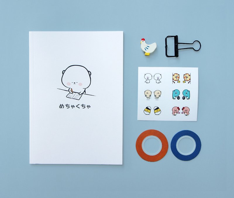 Xiong Qiukui-A copy of Miecha Kucha (messy) [notebook + sticker] - สมุดบันทึก/สมุดปฏิทิน - กระดาษ ขาว
