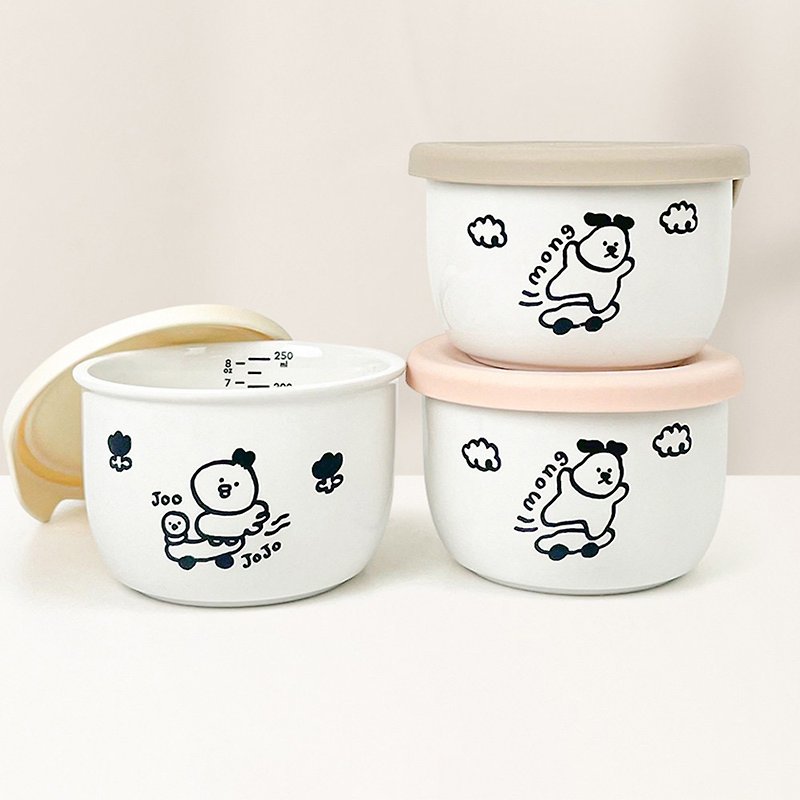 【Korea UBMOM】Ceramic and Silicone Covered Bowl - Children's Tablewear - Pottery 