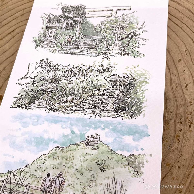 慢漫生活明信片－黃金神社 - 卡片/明信片 - 紙 