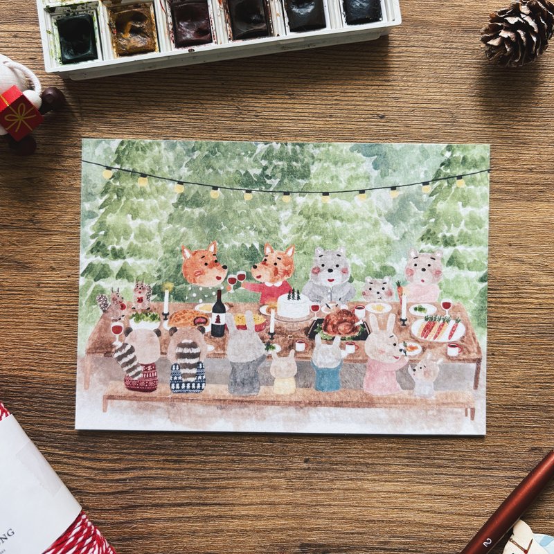 クリスマスパーティー / 絵本ポストカード - はがき・メッセージカード - 紙 