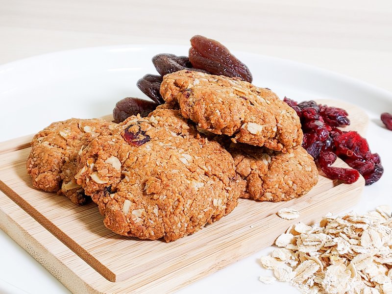 Vegan Gluten-free 杏桃蔓越莓燕麥餅乾 - 手工餅乾 - 新鮮食材 橘色