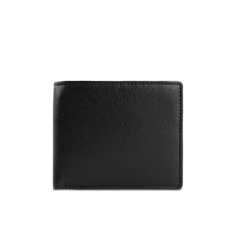 【NEW IN】Theo Leather Bi-fold Wallet with Coin Case (RFID) - Black | Men's Style - กระเป๋าสตางค์ - หนังแท้ สีดำ