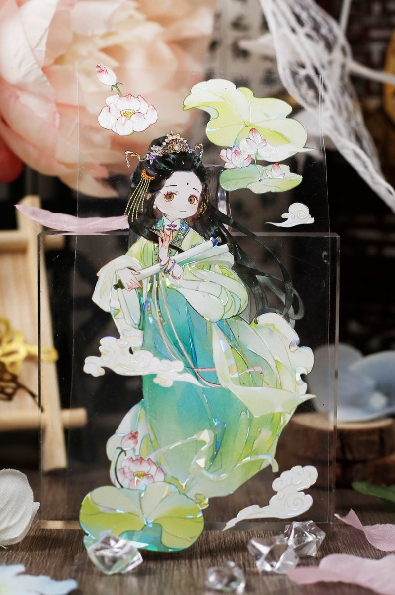 尋仙 古風仙氣少女 PET 和紙膠帶 貝殼光 10米卷 - 紙膠帶/和紙/PET - 其他材質 多色