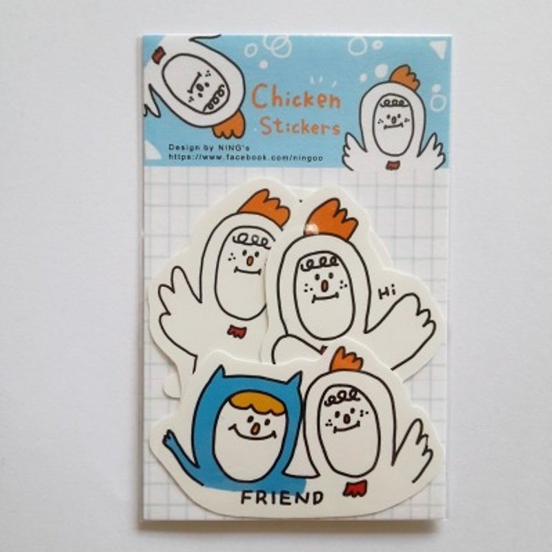 Sticker -Chicken stickers (into five) - สติกเกอร์ - กระดาษ 