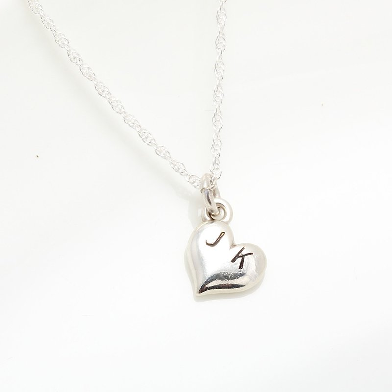 Sterling Silver Collar Necklaces Silver - Custom sweetheart heart stamping letter digit s925 sterling silver necklace