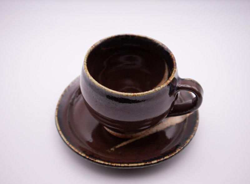 Deep Purple 2025 Kiln changed color Coffee cup & saucer - 其他杯子 - 陶 紫色