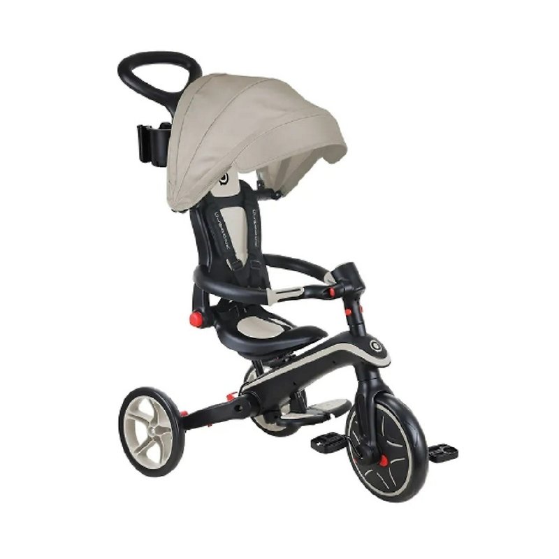 GLOBBER 4-in-1 Trike multifunctional 3-wheel stroller folding version - French oatmeal color - รถเข็นเด็ก - วัสดุอื่นๆ หลากหลายสี