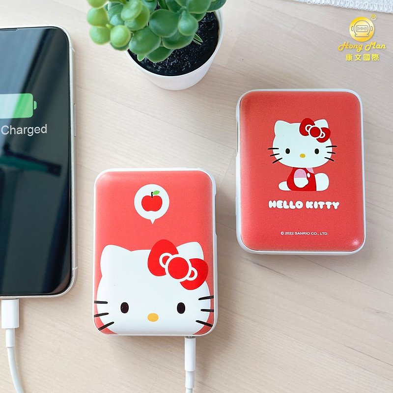 【Hong Man】Sanrio series pocket power bank with big face Hello Kitty - Chargers & Cables - Plastic 