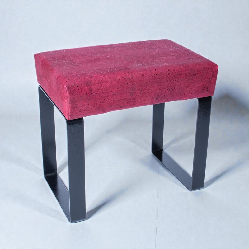 コルクレザーオットマン (Wine) - 椅子・ソファー - サステナブル素材 レッド