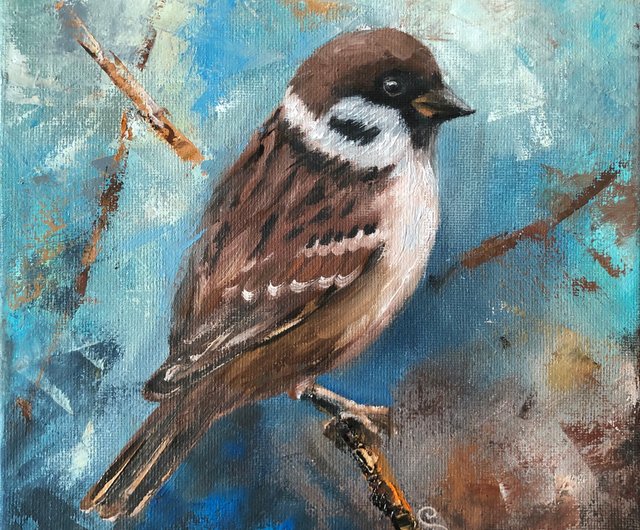 オリジナル油絵鳥の絵装飾部屋 - ショップ ArtLolitaRos