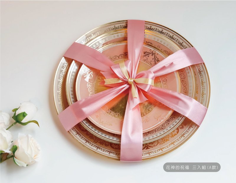 [Wedding Gift-Round Plate] Don’t miss out on the limited edition glass plate! - Plates & Trays - Glass Pink